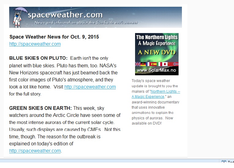 SpaceWeather.jpg -  SpaceWeather.com.  Click here. 