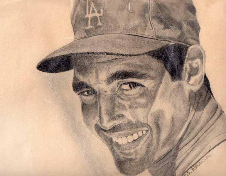 Sandy_Koufax.jpg - Pencil drawing of Sandy Koufax I did when I was 15